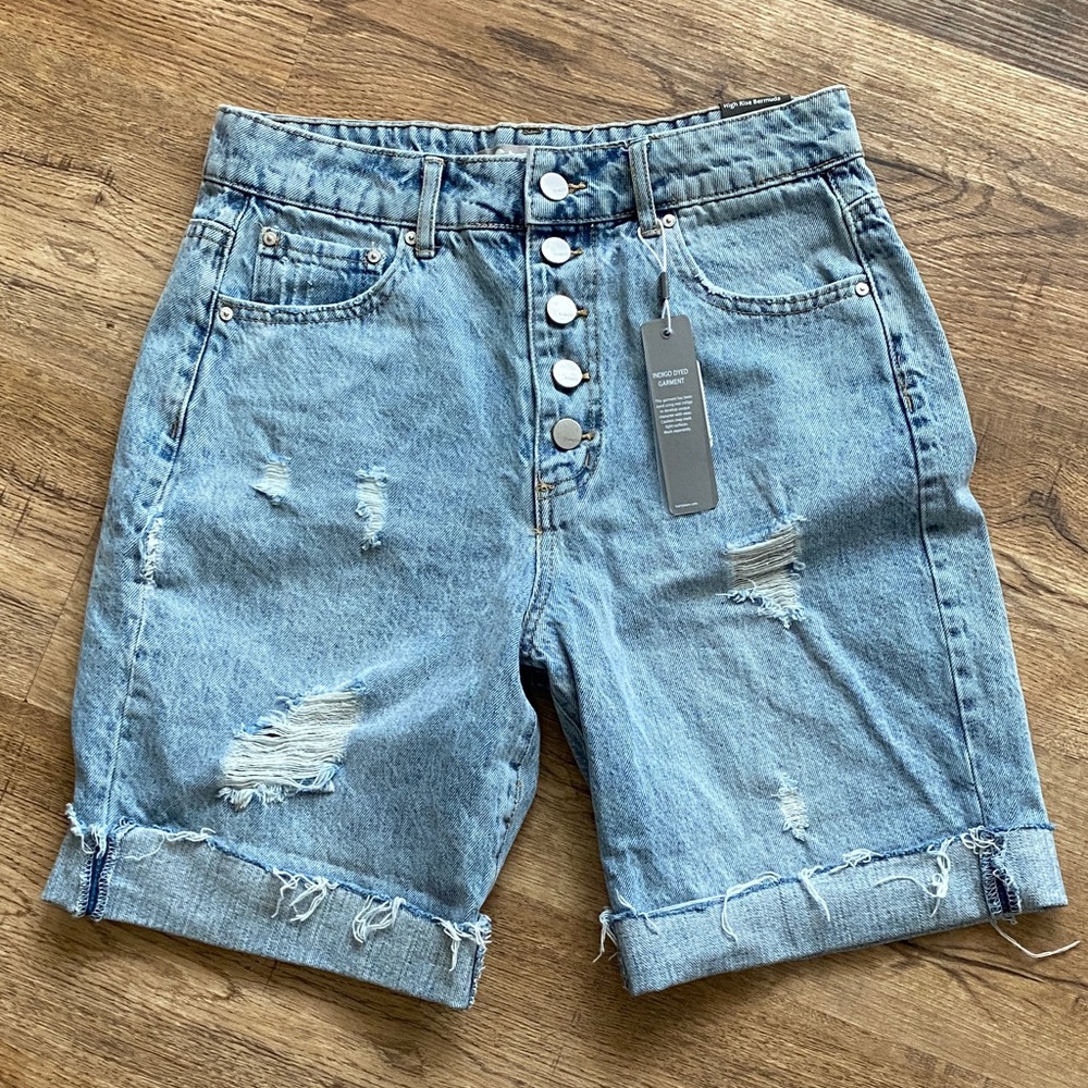 Tractr High Rise Bermuda Shorts Womens 4 27